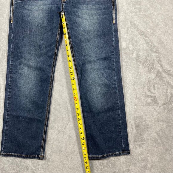 Rock & Roll Denim Relaxed Straight Leg Jeans Double‎ Barrel Dark Wash 30x30 - Picture 8 of 10